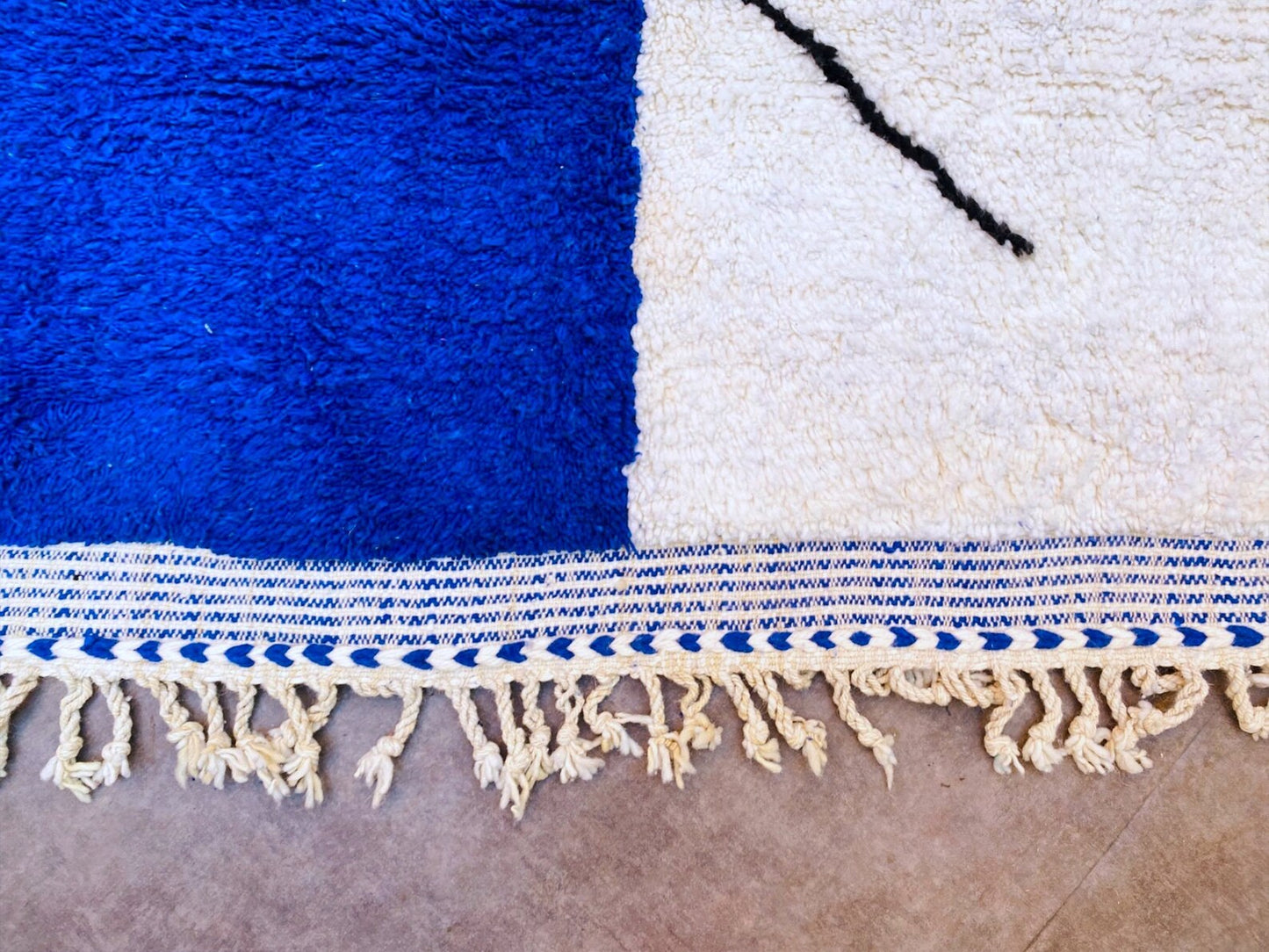 Custom Blue Moroccan Beni Ourain Rug