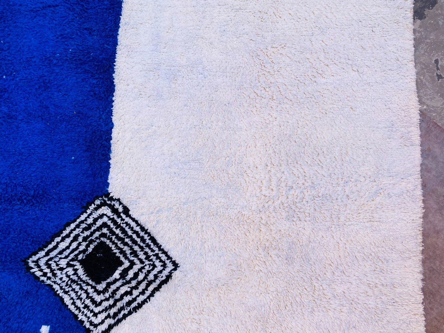 Custom Blue Moroccan Beni Ourain Rug