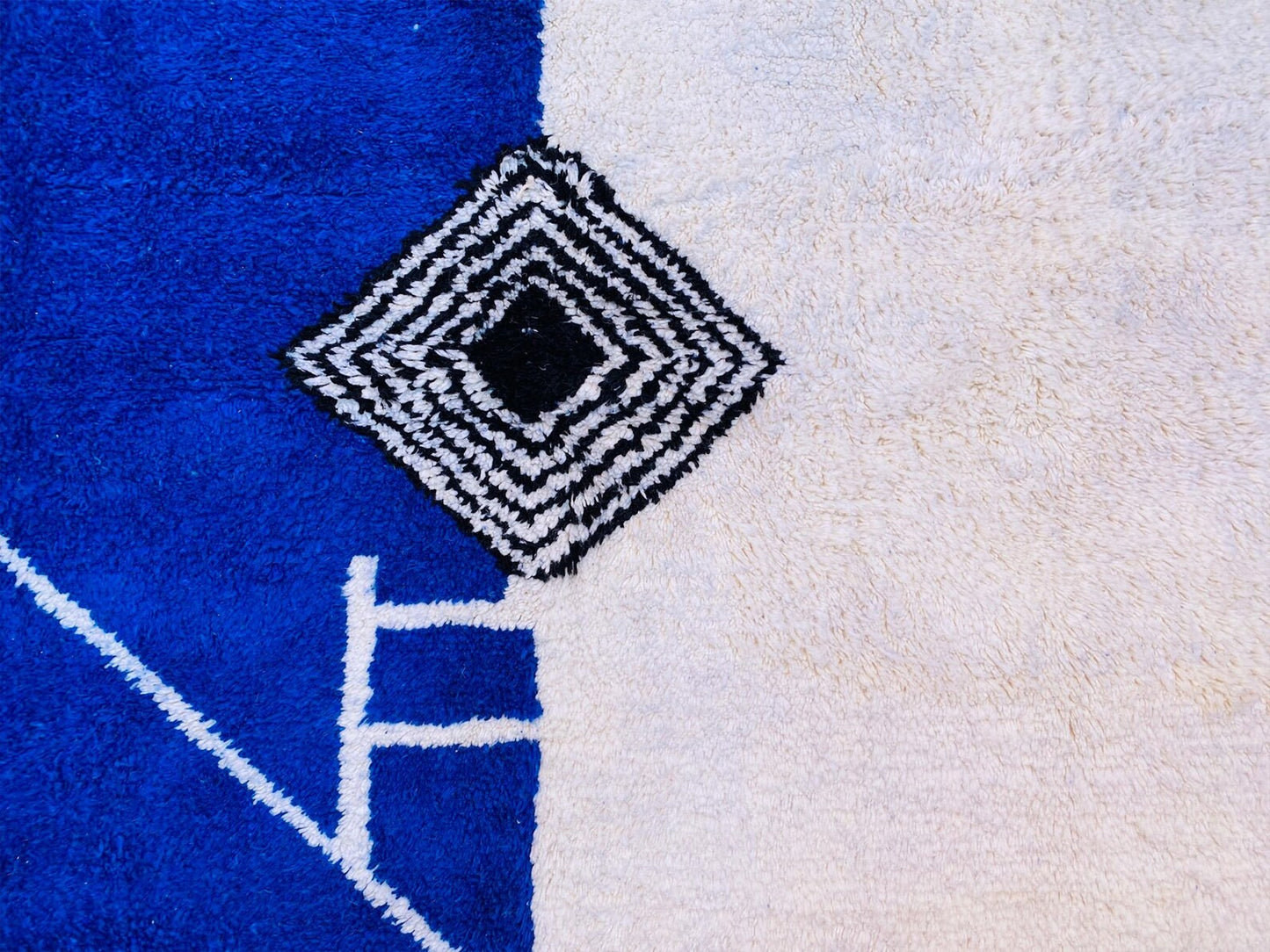 Custom Blue Moroccan Beni Ourain Rug