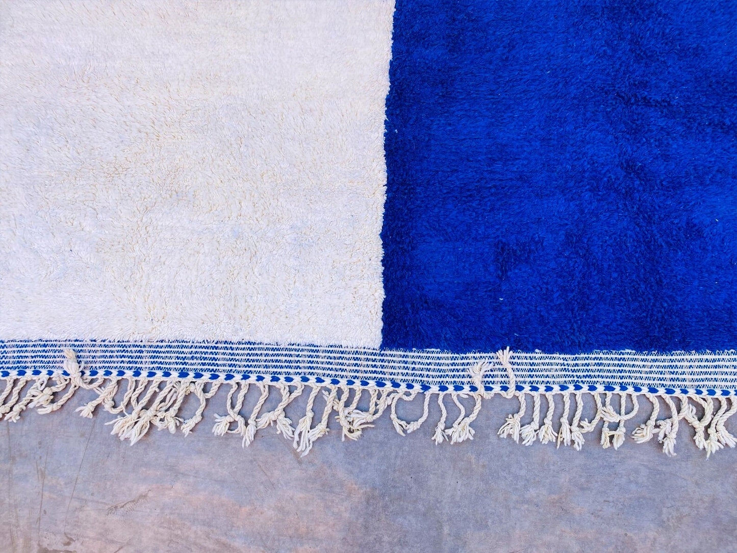 Custom Blue Moroccan Beni Ourain Rug